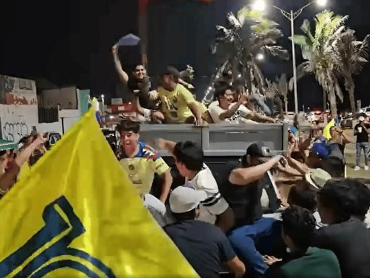 Así celebraron el triunfo del América en el Malecón de Coatzacoalcos