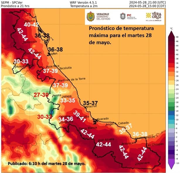 Así estará el clima en Veracruz este martes 28 de mayo