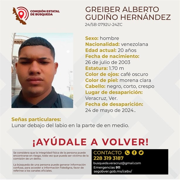 Familiares en Venezuela piden ayudar para localizar a Greiber, migrante que cayó de un tren en Veracruz