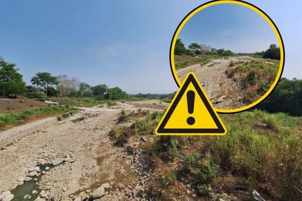 Ciudadanos reportan sequía del Río Chapa-Chapa en Misantla