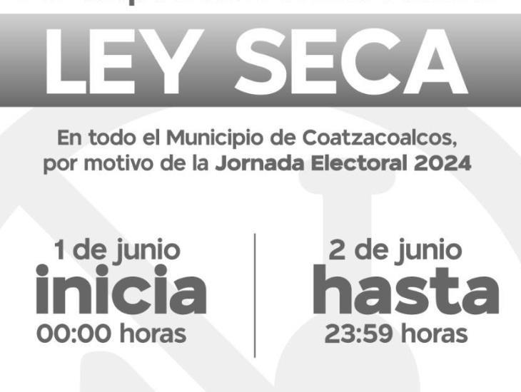 Se implementará ‘Ley Seca’ por elección de este domingo 2 de junio