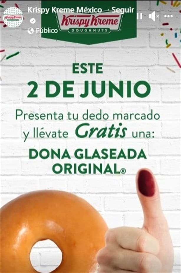 Elecciones 2024: Krispy Kreme dará regalo especial a las personas que voten este 2 de junio