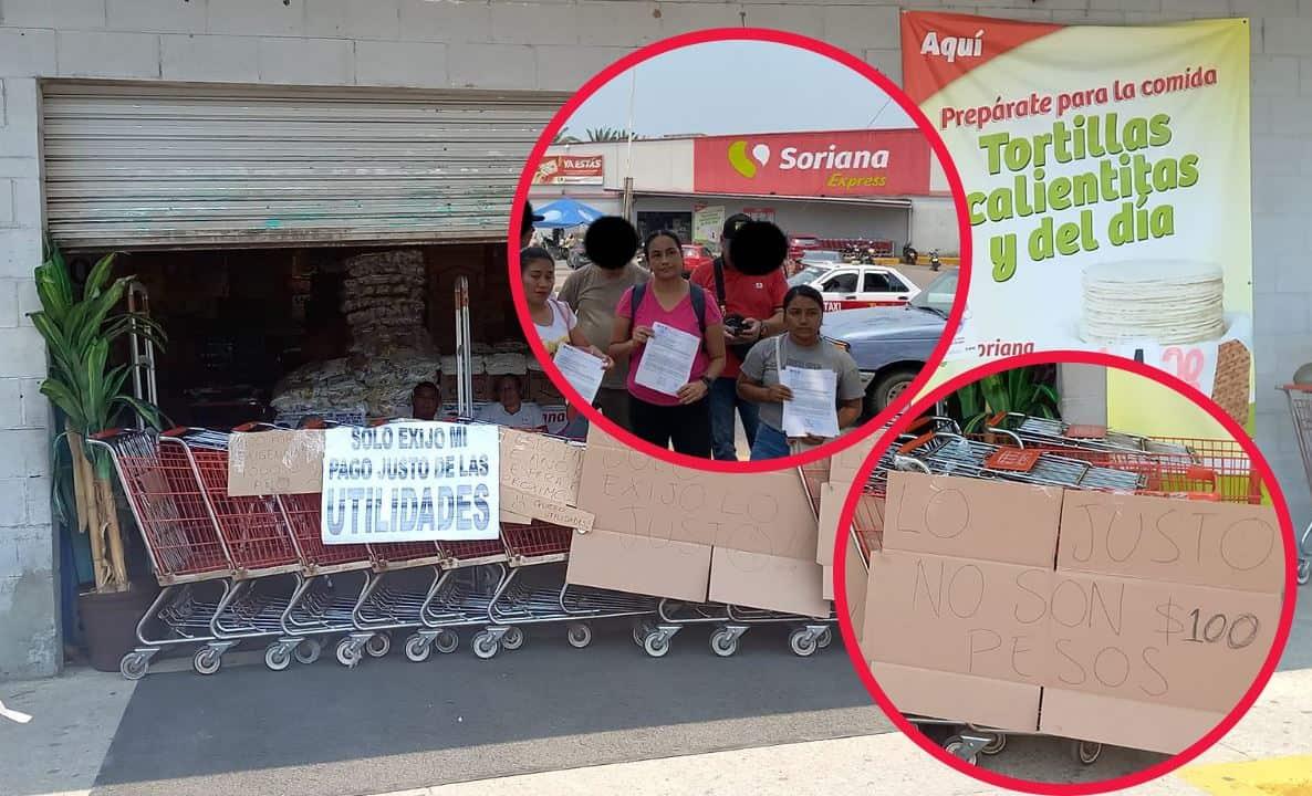 En Las Choapas, exigen reparto de utilidades a Soriana y los despiden