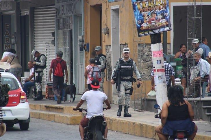 Realizan operativo de vigilancia en el centro de Misantla