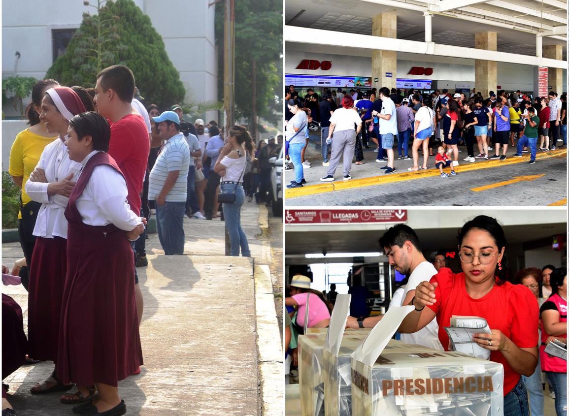 Agotan boletas en casillas especiales de Coatzacoalcos; cientos se quedan sin votar