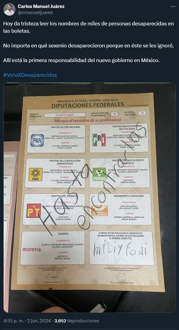 Elecciones 2024: Voto por desaparecidos; otra realidad de las elecciones en México