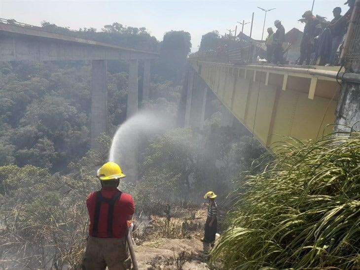 Controlan incendio en ladera del Puente El Metlác