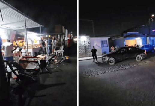 Mujer de la tercera edad atropella a cuatro personas que cenaban antojitos en Veracruz