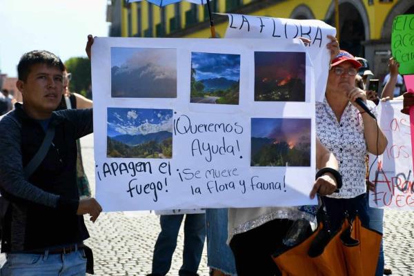Exigen activar Plan DNII; impera desorden en combate a incendios en Veracruz, acusan