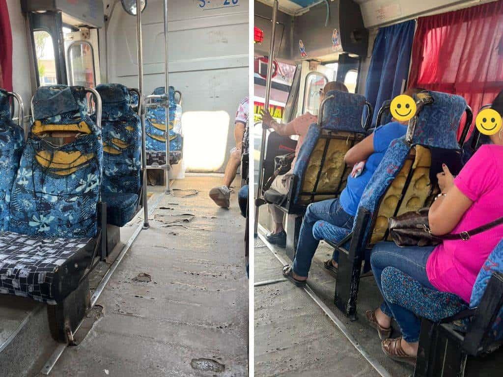 Exhiben mala calidad de los urbanos en Coatzacoalcos | FOTOS