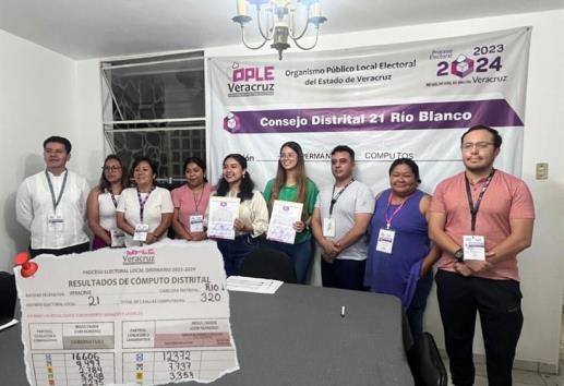 Entregan cómputo distrital para diputación local en Río Blanco