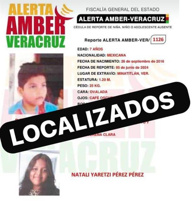 Localizan sanos y salvos a los hermanos Dominic y Natali, desaparecidos en Minatitlán