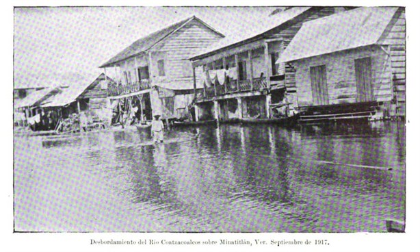 Así se vio la primera inundación registrada en fotografías en el sur de Veracruz