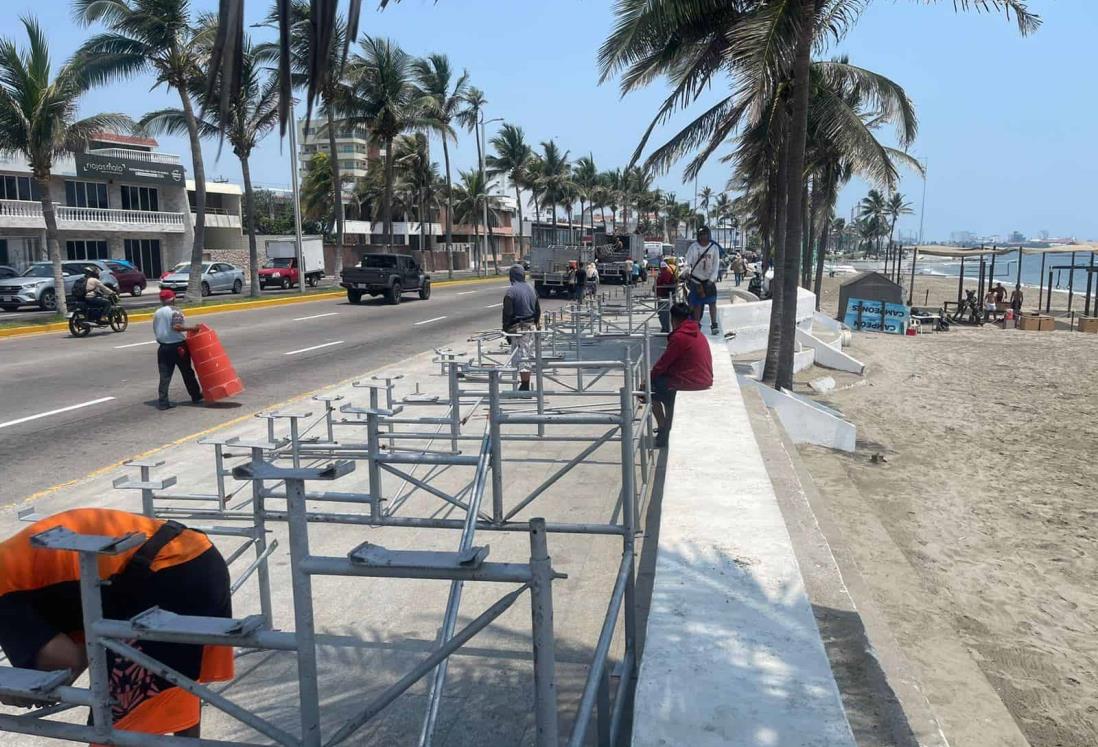 Inicia instalación de gradas para el Carnaval de Veracruz 2024