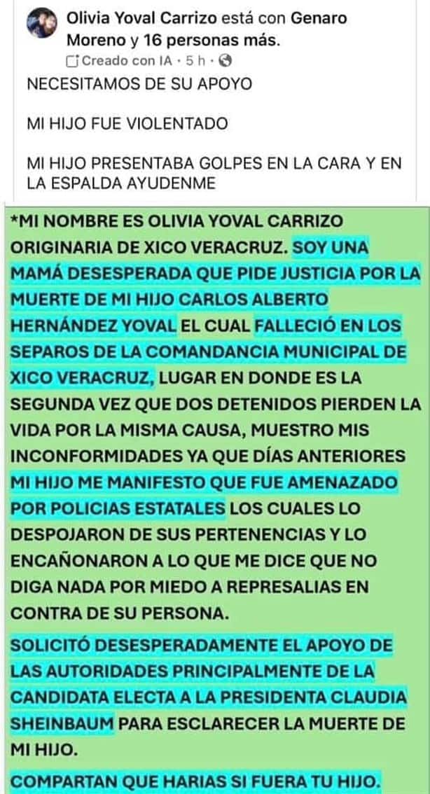 Pide justicia por su hijo fallecido en cárcel municipal de Xico: “Soy una madre desesperada