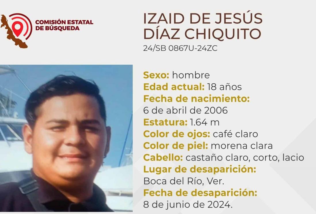 Desaparece en Boca del Río el joven Izaid de Jesús Díaz Chiquito