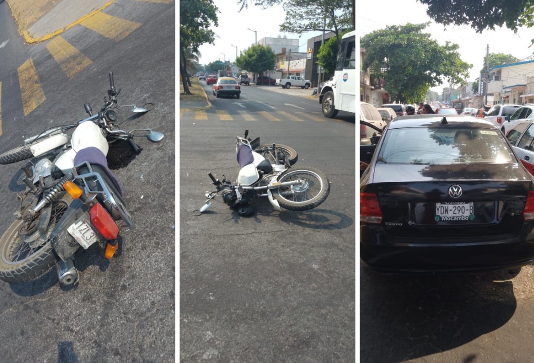 Se accidenta motociclista sobre la avenida Cuauhtémoc, en Veracruz