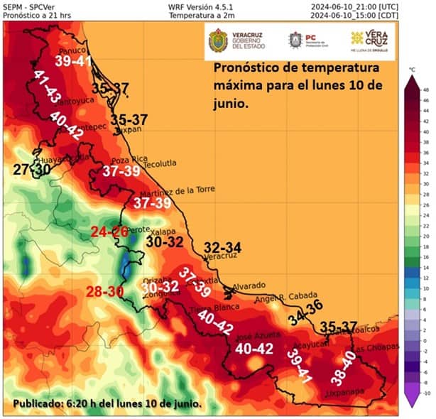 Así estará el clima en Veracruz este lunes 10 de junio