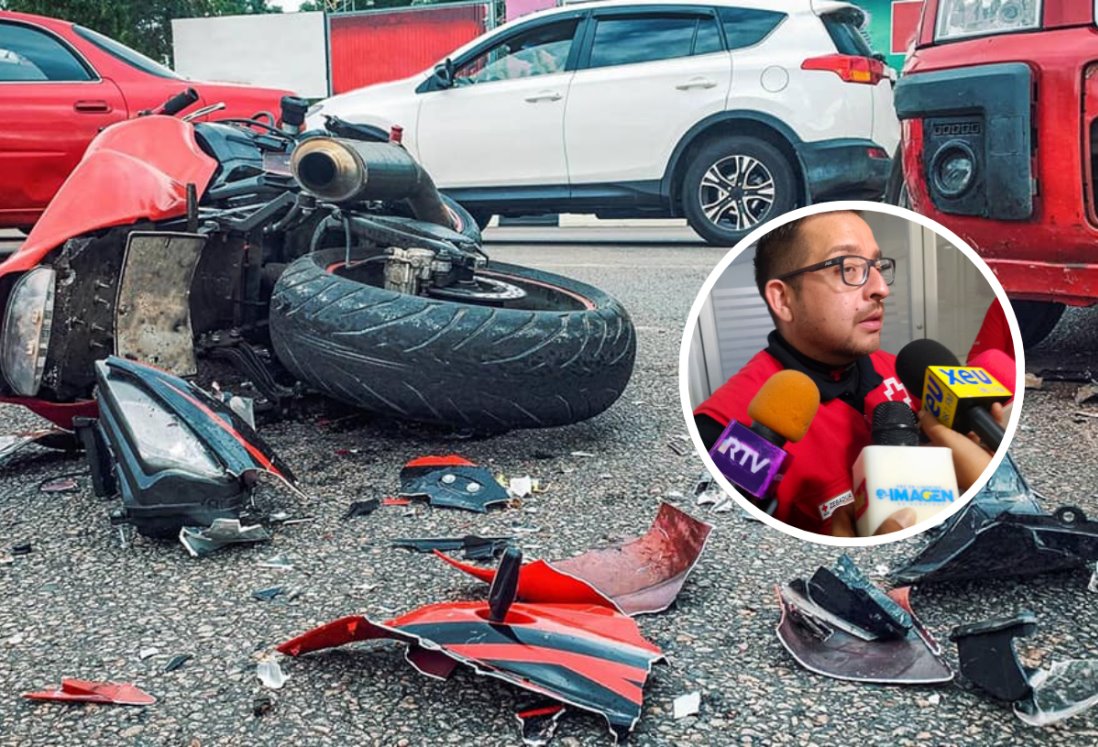 Cruz Roja atiende hasta 5 accidentes diarios de motocicletas en Veracruz