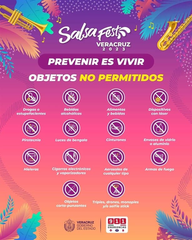Salsa Fest 2024: Estos son los artículos prohibidos en los conciertos