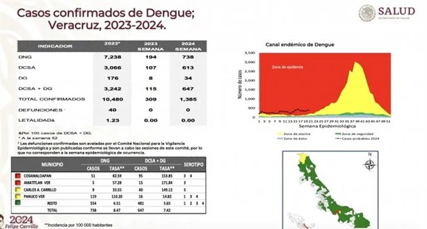 Veracruz suma más de mil 300 casos de dengue durante 2024