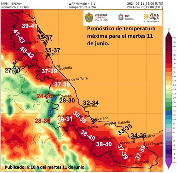 Así estará el clima en Veracruz este martes 11 de junio
