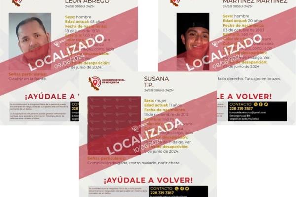 Localizan a menor y dos hombres que desaparecieron en Poza Rica