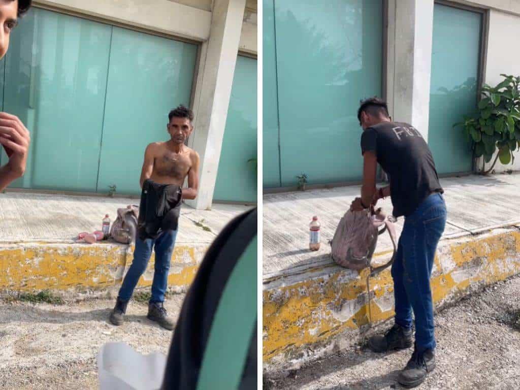 Captan a sujeto que agredía a mujeres en parada de Coatzacoalcos | VIDEO