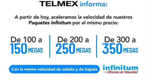 Telmex: mayor velocidad de internet Infinitum al mismo precio, entérate