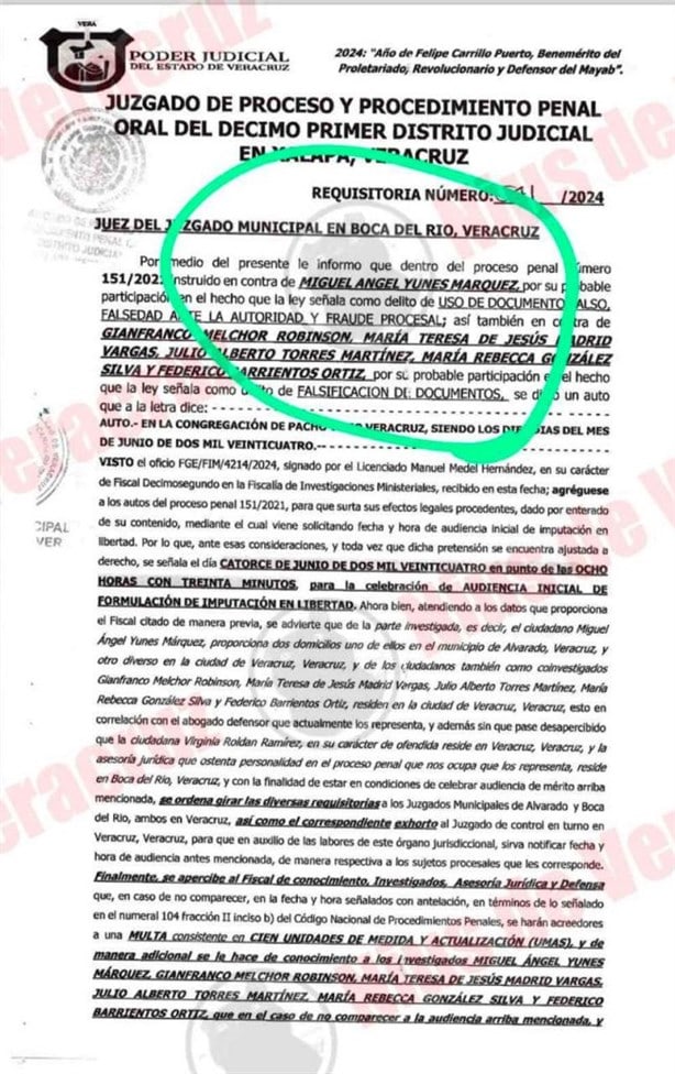 Llaman a Miguel Ángel Yunes Márquez a Pacho Viejo; deberá comparecer por este presunto delito