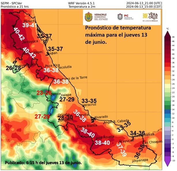 Así estará el clima en Veracruz este jueves 13 de junio