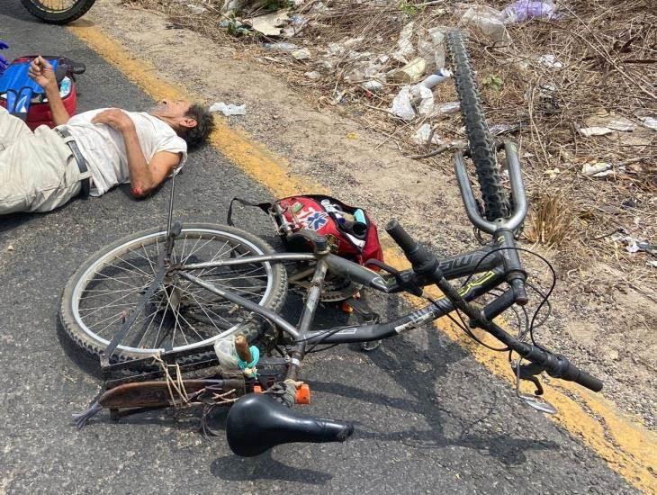 Persona de la tercera edad resultó herido tras ser impactado por un motociclista