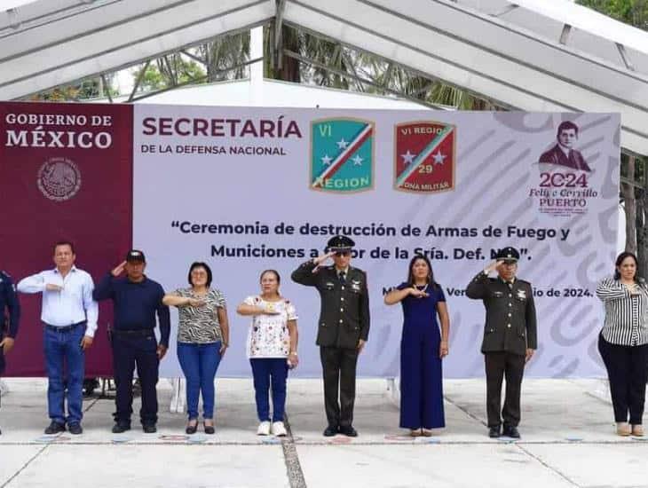 Carmen Medel Palma participa en la Ceremonia de Destrucción de Armas de Fuego y Municiones en colaboración con la SEDENA