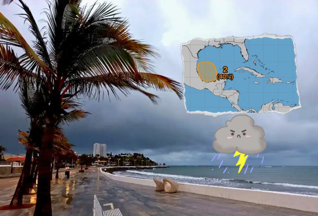 Emiten Alerta Gris por temporal lluvioso y disturbio tropical en el Golfo de México