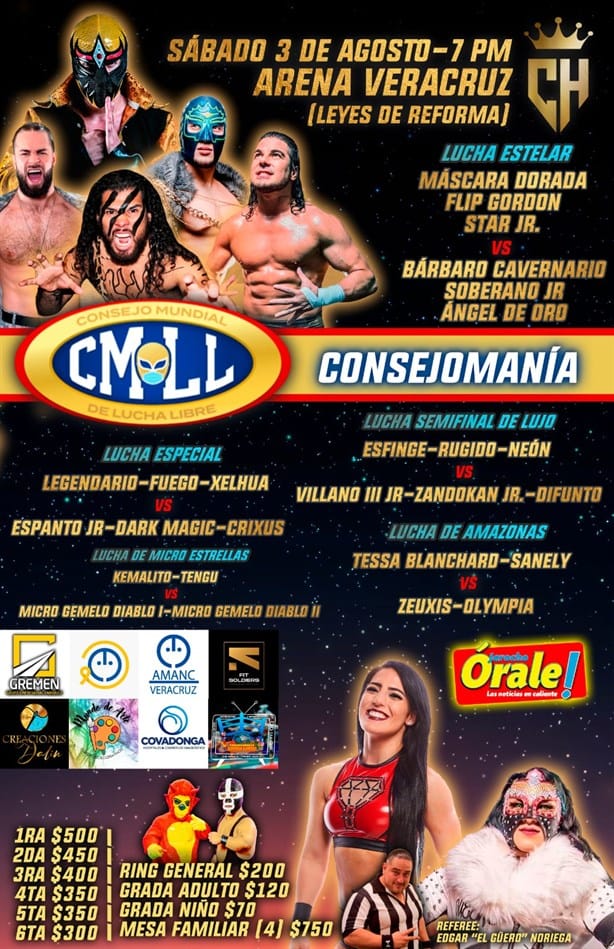 Presentan función de Lucha Libre del CMLL en Veracruz