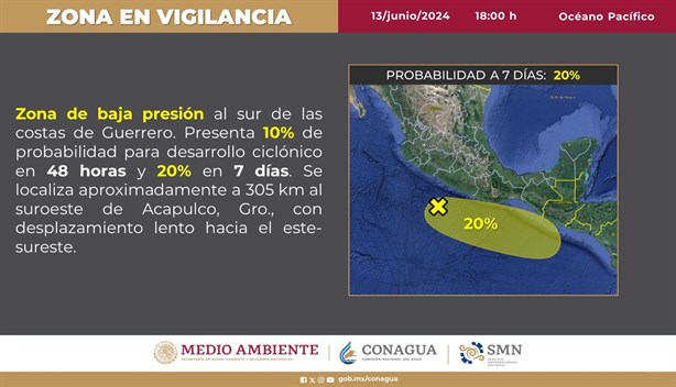 SMN revela zonas en alerta ante posible formación de huracán