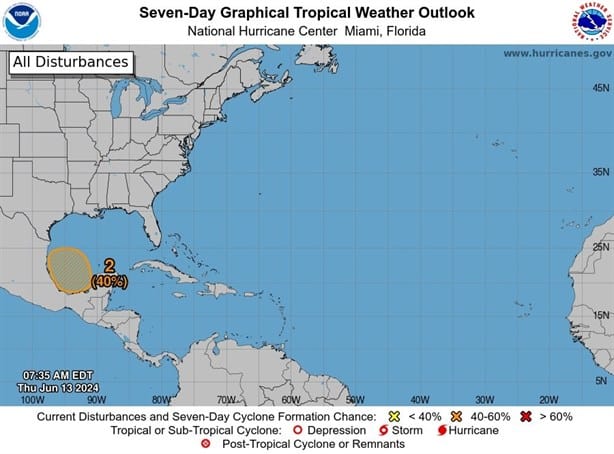 En alerta: se eleva a 40% la posibilidad de ciclón tropical en el Golfo de México
