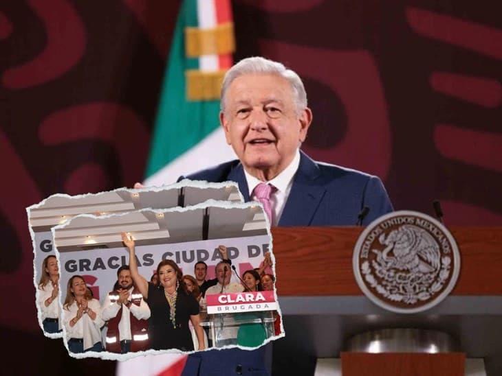 AMLO celebra triunfo de Clara Brugada en la CDMX