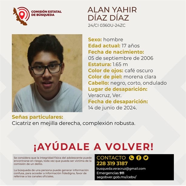 Desaparece el joven Alan Yahir Díaz en el puerto de Veracruz