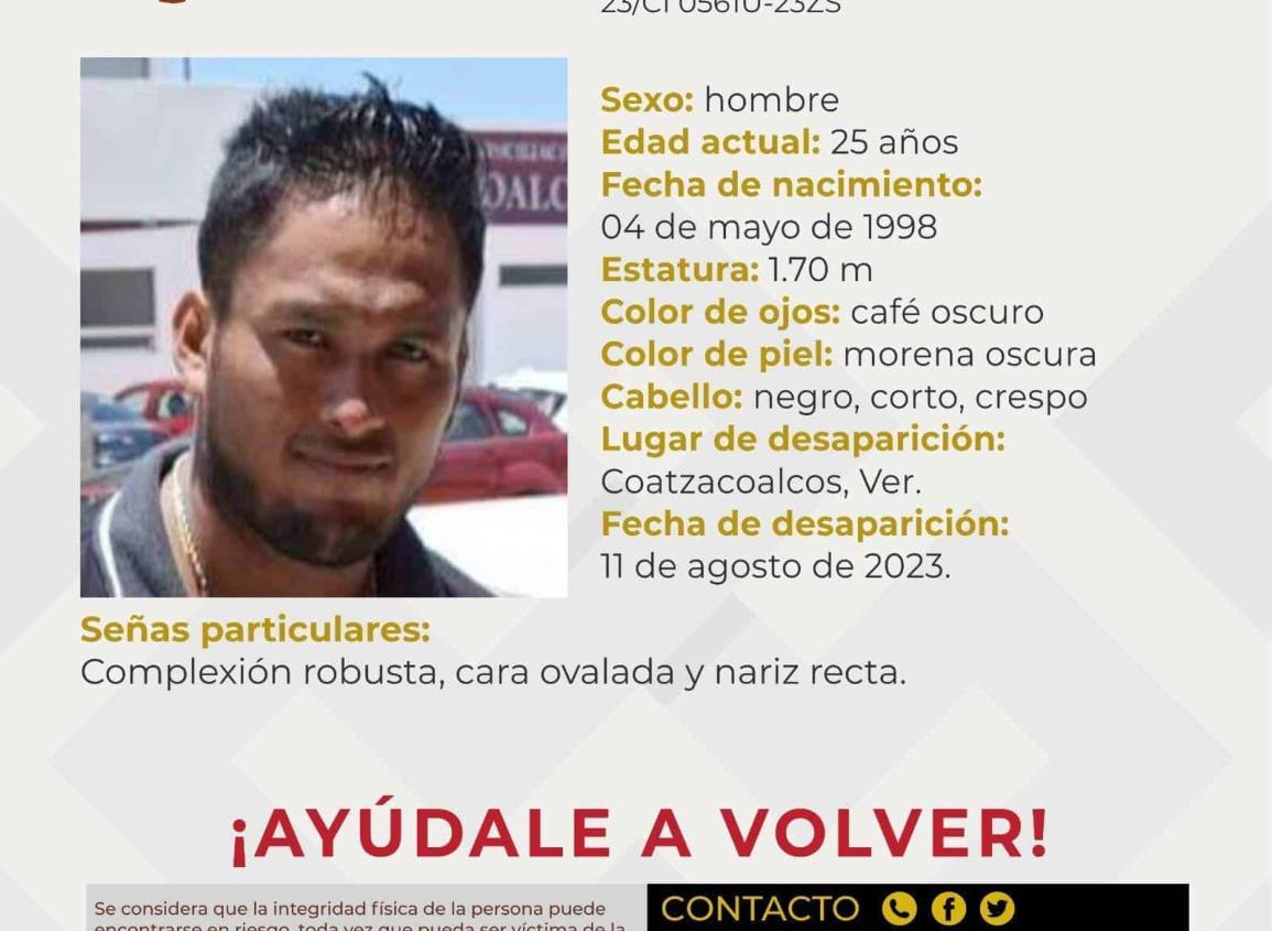 Luis Felipe Centeno Salinas de Coatzacoalcos, está por cumplir un año desaparecido