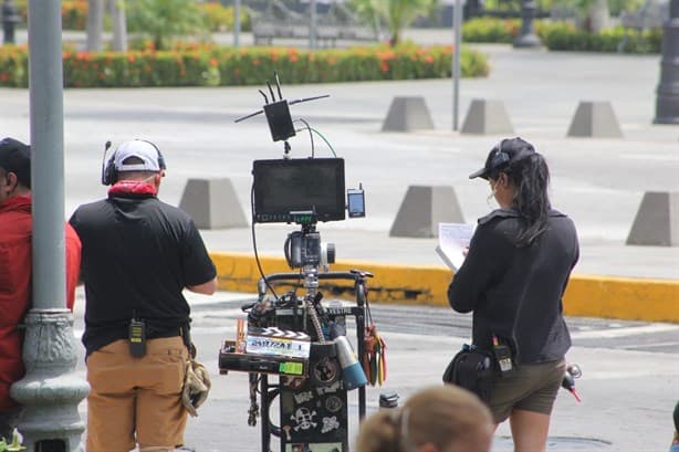 Graban película en el centro histórico de Veracruz