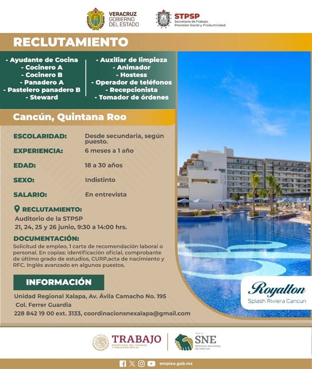 En Xalapa, lanzan vacantes para trabajar en Cancún; te decimos los requisitos