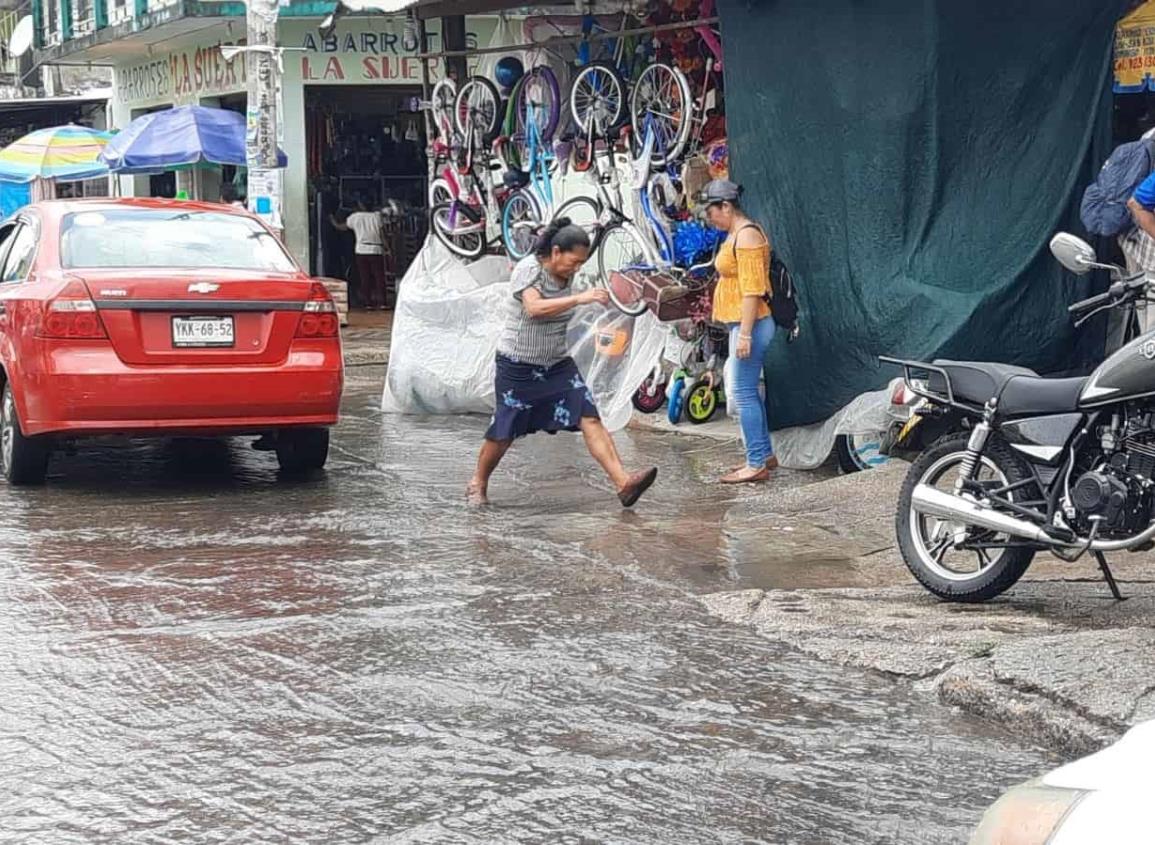 Choapenses sorprendidos por fuertes lluvias; zona céntrica terminó encharcada | VIDEO
