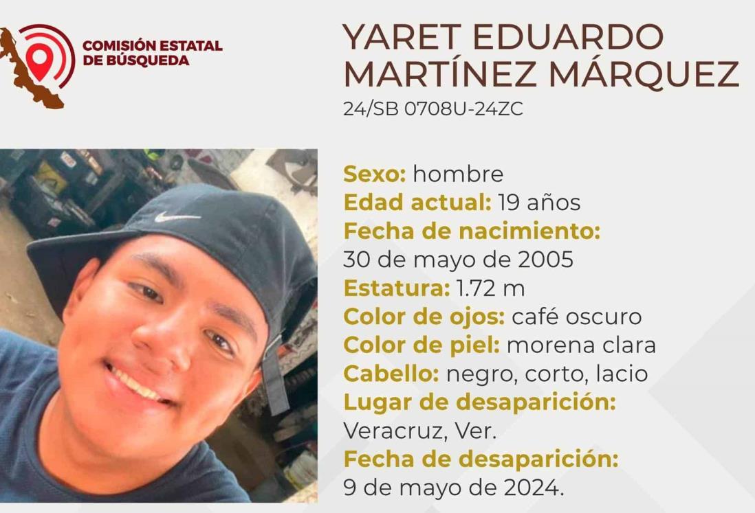 Desaparece el joven Yaret Eduardo Martínez Márquez en Veracruz