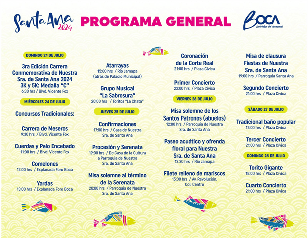 Programa de las Fiestas de Santa Ana en Boca del Río: carreras, conciertos y el torito más grande del mundo
