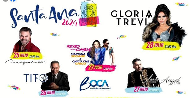 Fiestas de Santa Ana 2024: estos son los artistas confirmados por el ayuntamiento de Boca del Río
