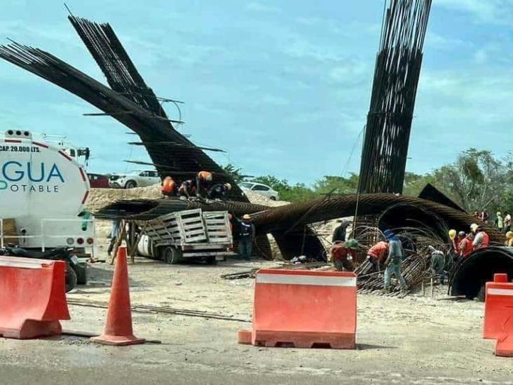 Colapso en obra del Tren Maya: parte de un puente se derrumba por lluvias