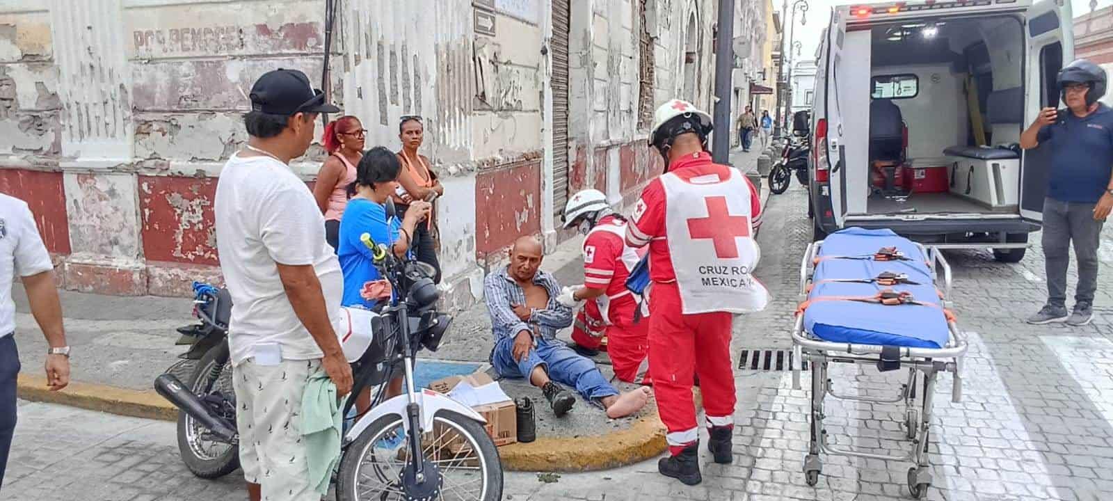 Autobús urbano atropella a motociclista en calles de la colonia Centro de Veracruz
