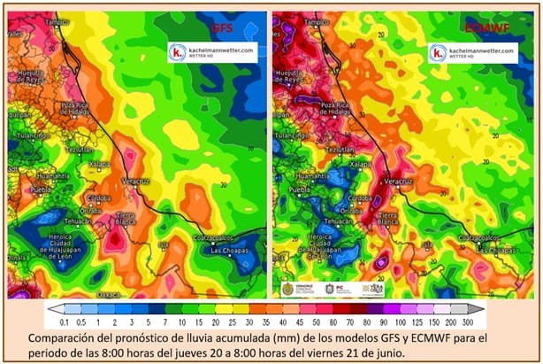 Alerta PC de Veracruz por posible crecidas de ríos, inundaciones y deslaves ante lluvias