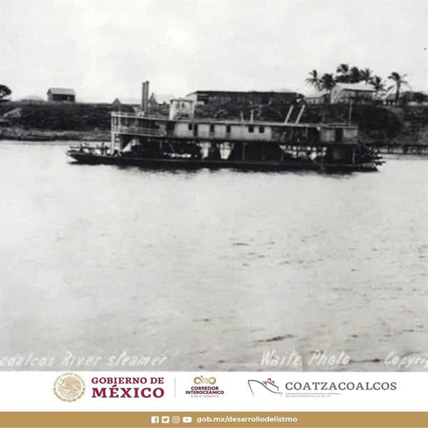 Así lucían los barcos a vapor que transitaban el río Coatzacoalcos hace más de 100 años
